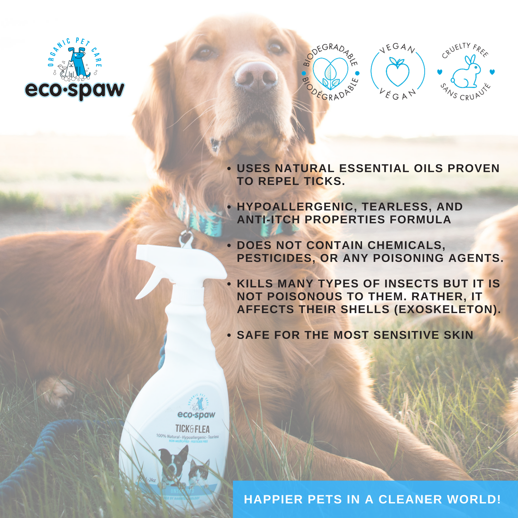 Bathless Spray Tick Flea Kit EcoSpaw